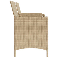 Thumbnail for Gartensofa 2-Sitzer mit Tisch und Hockern Beige Poly Rattan