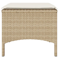 Thumbnail for Gartensofa 2-Sitzer mit Tisch und Hockern Beige Poly Rattan