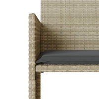 Thumbnail for Gartensofa 2-Sitzer mit Tisch und Hockern Hellgrau Poly Rattan