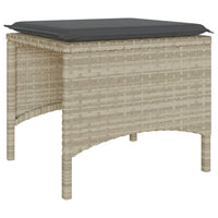 Thumbnail for Gartensofa 2-Sitzer mit Tisch und Hockern Hellgrau Poly Rattan