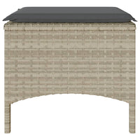 Thumbnail for Gartensofa 2-Sitzer mit Tisch und Hockern Hellgrau Poly Rattan