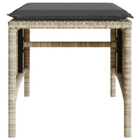 Thumbnail for Gartensofa 2-Sitzer mit Tisch und Hockern Hellgrau Poly Rattan