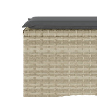 Thumbnail for Gartensofa 2-Sitzer mit Tisch und Hockern Hellgrau Poly Rattan