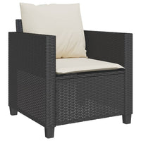 Thumbnail for 3-tlg. Bistro-Set mit Kissen Schwarz Poly Rattan