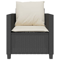 Thumbnail for 3-tlg. Bistro-Set mit Kissen Schwarz Poly Rattan