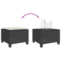 Thumbnail for 3-tlg. Bistro-Set mit Kissen Schwarz Poly Rattan