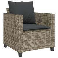 Thumbnail for 3-tlg. Bistro-Set mit Kissen Grau Poly Rattan