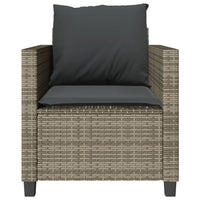 Thumbnail for 3-tlg. Bistro-Set mit Kissen Grau Poly Rattan