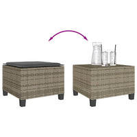 Thumbnail for 3-tlg. Bistro-Set mit Kissen Grau Poly Rattan