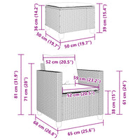 Thumbnail for 3-tlg. Bistro-Set mit Kissen Beige Poly Rattan