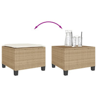 Thumbnail for 3-tlg. Bistro-Set mit Kissen Beige Poly Rattan