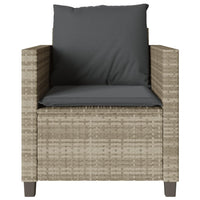 Thumbnail for 3-tlg. Bistro-Set mit Kissen Hellgrau Poly Rattan