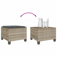 Thumbnail for 3-tlg. Bistro-Set mit Kissen Hellgrau Poly Rattan