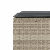 Thumbnail for 3-tlg. Bistro-Set mit Kissen Hellgrau Poly Rattan
