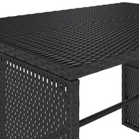 Thumbnail for 3-tlg. Garten-Essgruppe mit Kissen Schwarz Poly Rattan
