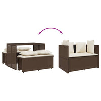 Thumbnail for 3-tlg. Garten-Essgruppe mit Kissen Braun Poly Rattan