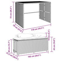 Thumbnail for 3-tlg. Garten-Essgruppe mit Kissen Braun Poly Rattan