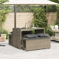 Thumbnail for 3-tlg. Garten-Essgruppe mit Kissen Grau Poly Rattan