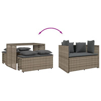 Thumbnail for 3-tlg. Garten-Essgruppe mit Kissen Grau Poly Rattan