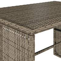 Thumbnail for 3-tlg. Garten-Essgruppe mit Kissen Grau Poly Rattan
