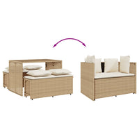 Thumbnail for 3-tlg. Garten-Essgruppe mit Kissen Beige Poly Rattan