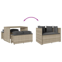 Thumbnail for 3-tlg. Garten-Essgruppe mit Kissen Hellgrau Poly Rattan