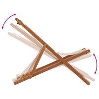 Thumbnail for Strandstuhl Klappbar Beige Massivholz Eukalyptus und Stoff