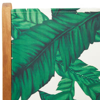 Thumbnail for Gartenstühle 2 Stk. Blattmuster Massivholz Akazie & Stoff