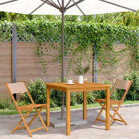 Thumbnail for Bistrostühle 2 Stk. Taupe Massivholz Akazie & Stoff