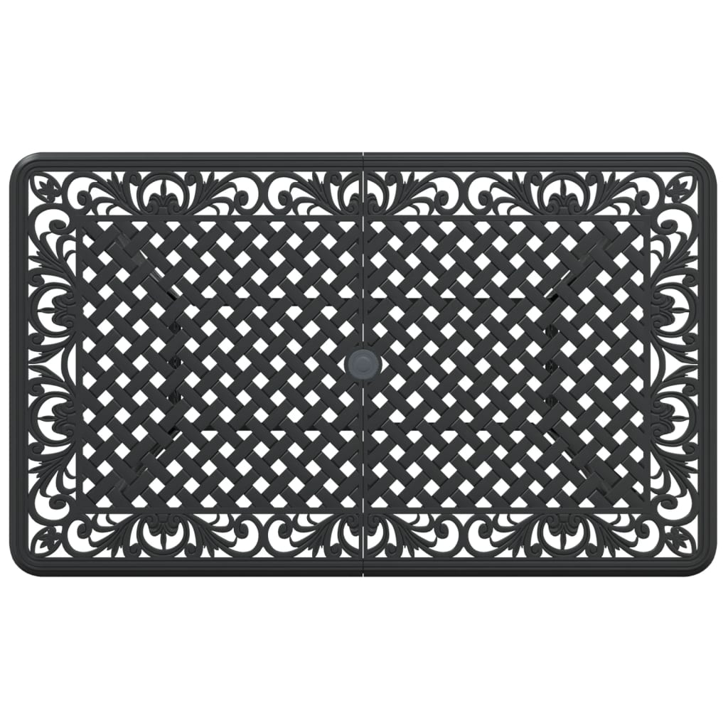 Gartentisch Schwarz 150x90x72 cm Aluminiumguss