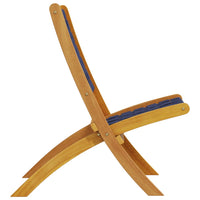 Thumbnail for Gartenstühle 2 Stk. Klappbar Dunkelblau Massivholz Akazie Stoff