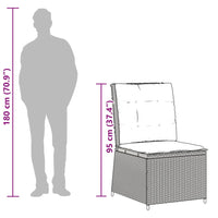 Thumbnail for Gartensessel mit Liegefunktion und Kissen Braun Poly Rattan