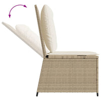 Thumbnail for Gartensessel mit Liegefunktion und Kissen Beige Poly Rattan