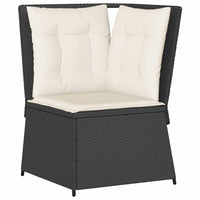 Thumbnail for Garten-Ecksofa mit Kissen Schwarz Poly Rattan
