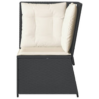 Thumbnail for Garten-Ecksofa mit Kissen Schwarz Poly Rattan