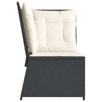 Thumbnail for Garten-Ecksofa mit Kissen Schwarz Poly Rattan