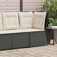 Thumbnail for Garten-Ecksofa mit Kissen Schwarz Poly Rattan