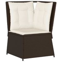 Thumbnail for Garten-Ecksofa mit Kissen Braun Poly Rattan