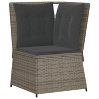 Thumbnail for Garten-Ecksofa mit Kissen Grau Poly Rattan