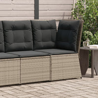 Thumbnail for Garten-Ecksofa mit Kissen Grau Poly Rattan