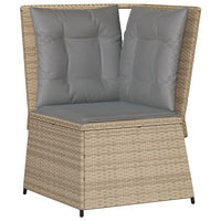 Thumbnail for Garten-Ecksofa mit Kissen Beige Poly Rattan