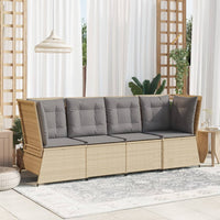 Thumbnail for Garten-Ecksofa mit Kissen Beige Poly Rattan
