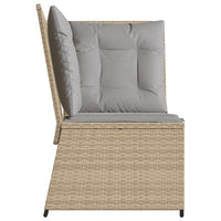 Thumbnail for Garten-Ecksofa mit Kissen Beige Poly Rattan