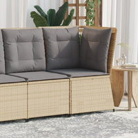 Thumbnail for Garten-Ecksofa mit Kissen Beige Poly Rattan