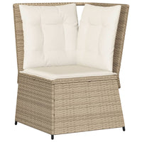 Thumbnail for Garten-Ecksofa mit Kissen Beige Poly Rattan