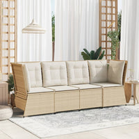 Thumbnail for Garten-Ecksofa mit Kissen Beige Poly Rattan