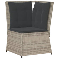 Thumbnail for Garten-Ecksofa mit Kissen Hellgrau Poly Rattan