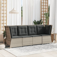 Thumbnail for Garten-Ecksofa mit Kissen Hellgrau Poly Rattan