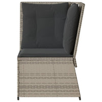 Thumbnail for Garten-Ecksofa mit Kissen Hellgrau Poly Rattan