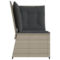 Thumbnail for Garten-Ecksofa mit Kissen Hellgrau Poly Rattan